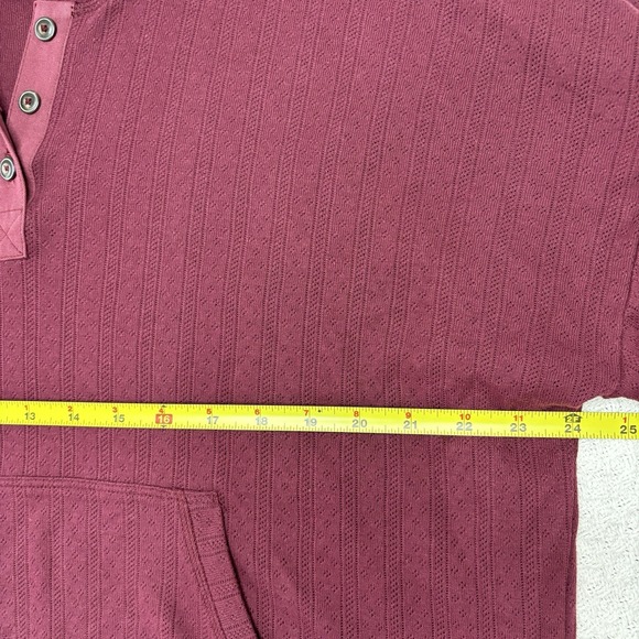 Toad & Co Hoodie Foothill Pointelle Large Maroon Top Organic Pullover Gorpcore - Picture 6 of 12